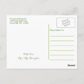 パーム葉ビーチ結婚式サンキュー ポストカード (裏面)