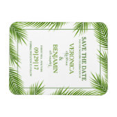 パーム葉ビーチ結婚式熱帯の日付を保存 マグネット (横)