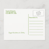 パーム葉ビーチ結婚式熱帯の日付を保存 案内ポストカード (裏面)