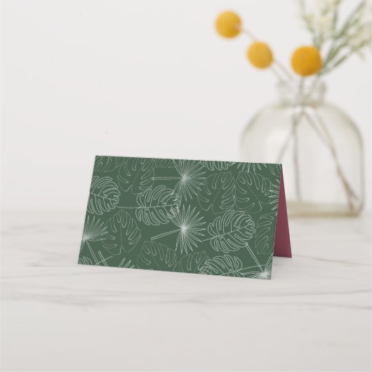 パーム葉ビーチ結婚式&グリーン座席表 プレイスカード (裏面)