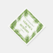 パーム葉ビーチ結婚式 スタンダードカクテルナプキン (角)