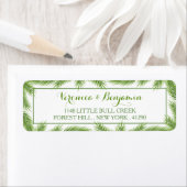 パーム葉ビーチ結婚式 ラベル (インサイチュ)