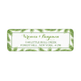 パーム葉ビーチ結婚式 ラベル