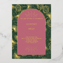 パーム葉ピンク+グリーンビーチ結婚式