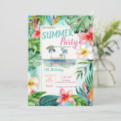 パーム葉フラワーズアイランドバースデーパーティー 招待状 (スタンド正面)