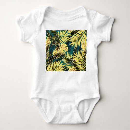 パーム葉ヴィンテージ熱帯 ベビーボディスーツ (正面)