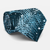 パーム葉水玉模様と青。 ネクタイ (ロール)