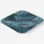 パーム葉水玉模様と青。 ペーパープレート (傾斜あり)