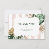 パーム葉熱帯ブライダルシャワーサンキューカード カード (正面)