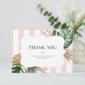 パーム葉熱帯ブライダルシャワーサンキューカード カード (スタンド正面)
