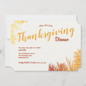 パーム葉秋の色感謝祭ディナー 招待状 (正面)