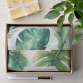 パーム葉金ゴールド白エレガント熱帯夏 薄葉紙 (ギフト)