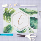 パーム葉金ゴールド白エレガント熱帯夏 薄葉紙 (クラフト)