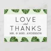 パーム葉、グ葉リーン、トロピカル結婚、 ポストカード (正面)