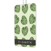 パーム葉、トロピカルパターン、お名前 カーエアーフレッシュナー (左)