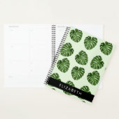 パーム葉、トロピカルパターン、お名前 プランナー手帳 (ディスプレー)