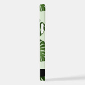 パーム葉、トロピカルパターン、お名前 iPhoneケース (右側面)