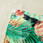 パーム葉、トロピカル、ボタニカル、カラフル ビーチタオル (インサイチュ)