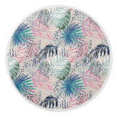 パーム葉，トロピカル，ボタ葉ニカル，ジャングル， セラミックノブ (正面)