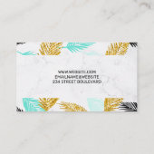 パーム葉 |ナチュラル |大理石 名刺 (裏面)