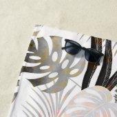 パーム葉、フローラ、植物学、カラフル ビーチタオル (インサイチュ)