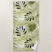 パーム葉、フローラ、植物学、カラフル ビーチタオル (正面)