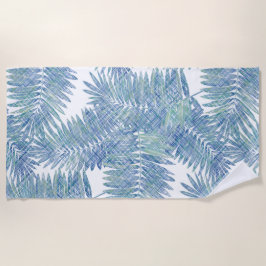 パーム葉、フローラ、植物学、カラフル ビーチタオル