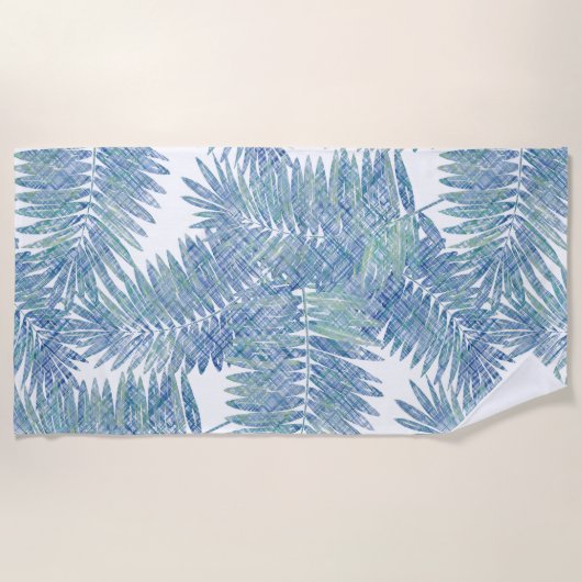 パーム葉、フローラ、植物学、カラフル ビーチタオル (正面)