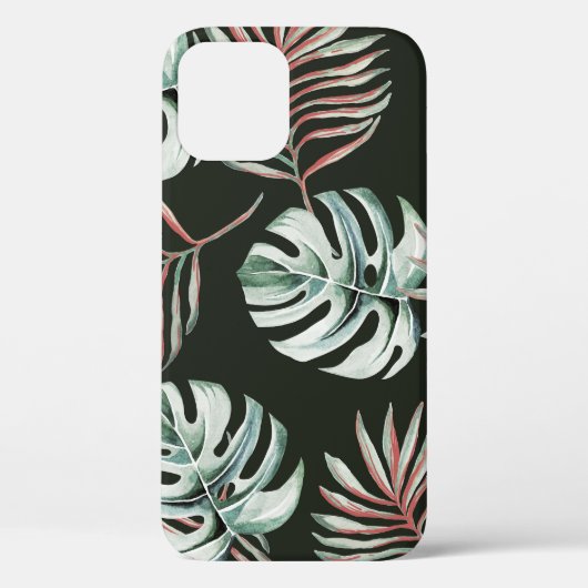パーム葉、モンステラ：熱帯の水色。 Case-Mate iPhoneケース (裏面)