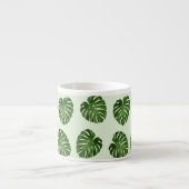 パーム葉、緑葉の、熱帯パターン エスプレッソカップ (正面)