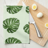 パーム葉、緑葉の、熱帯パターン キッチンタオル (四つ折り)