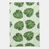 パーム葉、緑葉の、熱帯パターン キッチンタオル (縦)