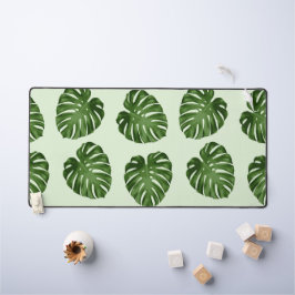 パーム葉、緑葉の、熱帯パターン デスクマット