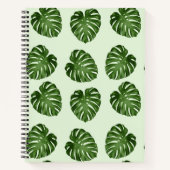 パーム葉、緑葉の、熱帯パターン ノートブック (正面)