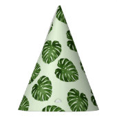 パーム葉、緑葉の、熱帯パターン パーティーハット (左)