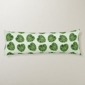 パーム葉、緑葉の、熱帯パターン ボディピロー (裏面)