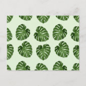 パーム葉、緑葉の、熱帯パターン ポストカード (正面)