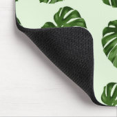 パーム葉、緑葉の、熱帯パターン マウスパッド (コーナー)