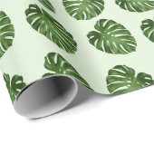パーム葉、緑葉の、熱帯パターン ラッピングペーパー (ロールコーナー)