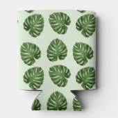 パーム葉、緑葉の、熱帯パターン 缶クーラー (裏面)