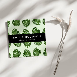 パーム葉、葉緑の花屋、花屋 スクエア名刺