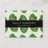 パーム葉、葉緑の花屋、花屋 名刺 (正面)