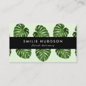 パーム葉、葉緑の花屋、花屋 名刺 (正面)