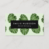 パーム葉、葉緑の花屋、花屋 名刺 (正面)