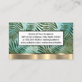 パーム葉 |金属金ゴールドトリム 名刺 (裏面)