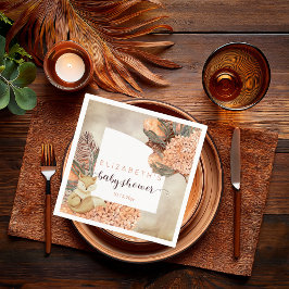 パーム葉 | Hydrangea開花ガールベビーシャワーN スタンダードカクテルナプキン