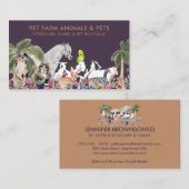 パーム農場動物キャットドッグバードペット 名刺 (正面/裏面)