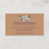 パーム農場動物キャットドッグバードペット 名刺 (裏面)