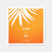 パーム離れサンセットオレンクールジトロピカル結婚ズ スタンダードカクテルナプキン (正面)