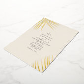 パーム離れズオフホワイトクリームフォイル招待状 箔招待状 (回転した状態)
